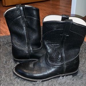 Black Leather Cowtown Boots